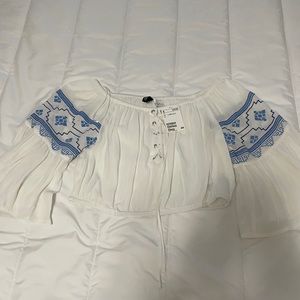 H&M white crop top
